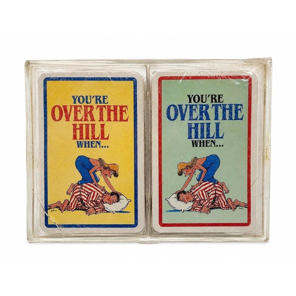 Vintage 1988 You're Over the Hill Playing Cards 2 Sealed Decks Belgium Gag Gift